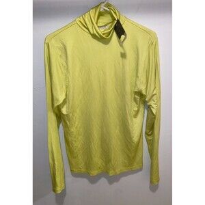 Lord and Taylor Turtleneck Top Neon Yellow Womens L Long sleeve Stretch NWT